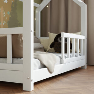 Кровать домик из массива дерева Housebed Deluxe 70×140 — Белый лак
