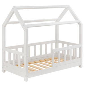Solid wooden Housebed Deluxe 70×140 – White lacquer