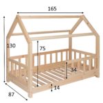Solid wooden Housebed Deluxe 80×160