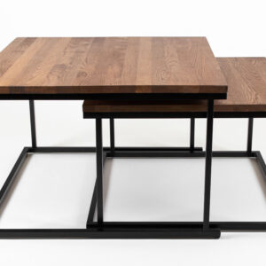 Coffee table Home, made of oak, black frame – Dark