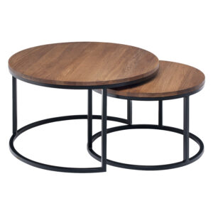 Coffee table made of oak, black frame – Dark