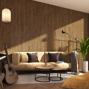 Akustilised seinapaneelid – 18mm liist – 240×60 – pruun täispuit