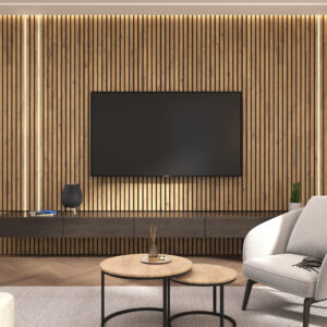 Acustic wall panel – 35mm slats – 240×60 – natural oak