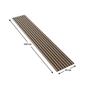 Acustic wall panel – 18mm slats – 240×40 – dark solid wood