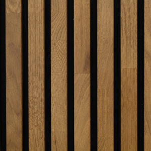 Acustic wall panel – 35mm slats – 240×40 – dark solid wood