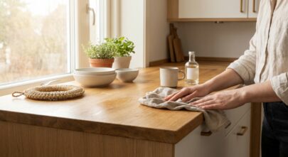 Tammepuidust töötasapinna hooldus: nii püsib köök kaunis