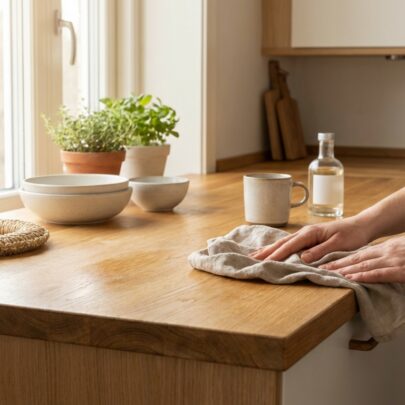 Tammepuidust töötasapinna hooldus: nii püsib köök kaunis