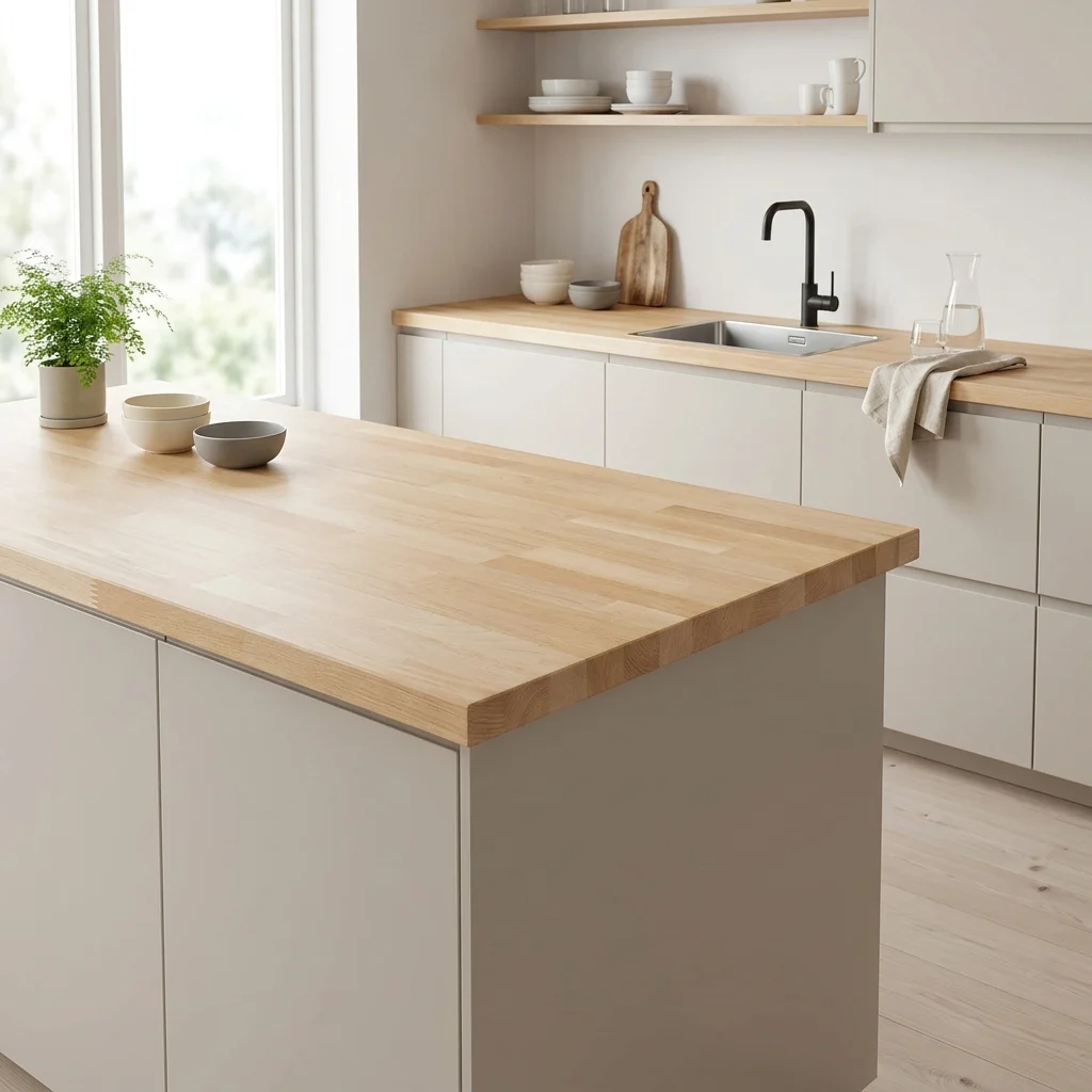 Solid wood kitchen worktop